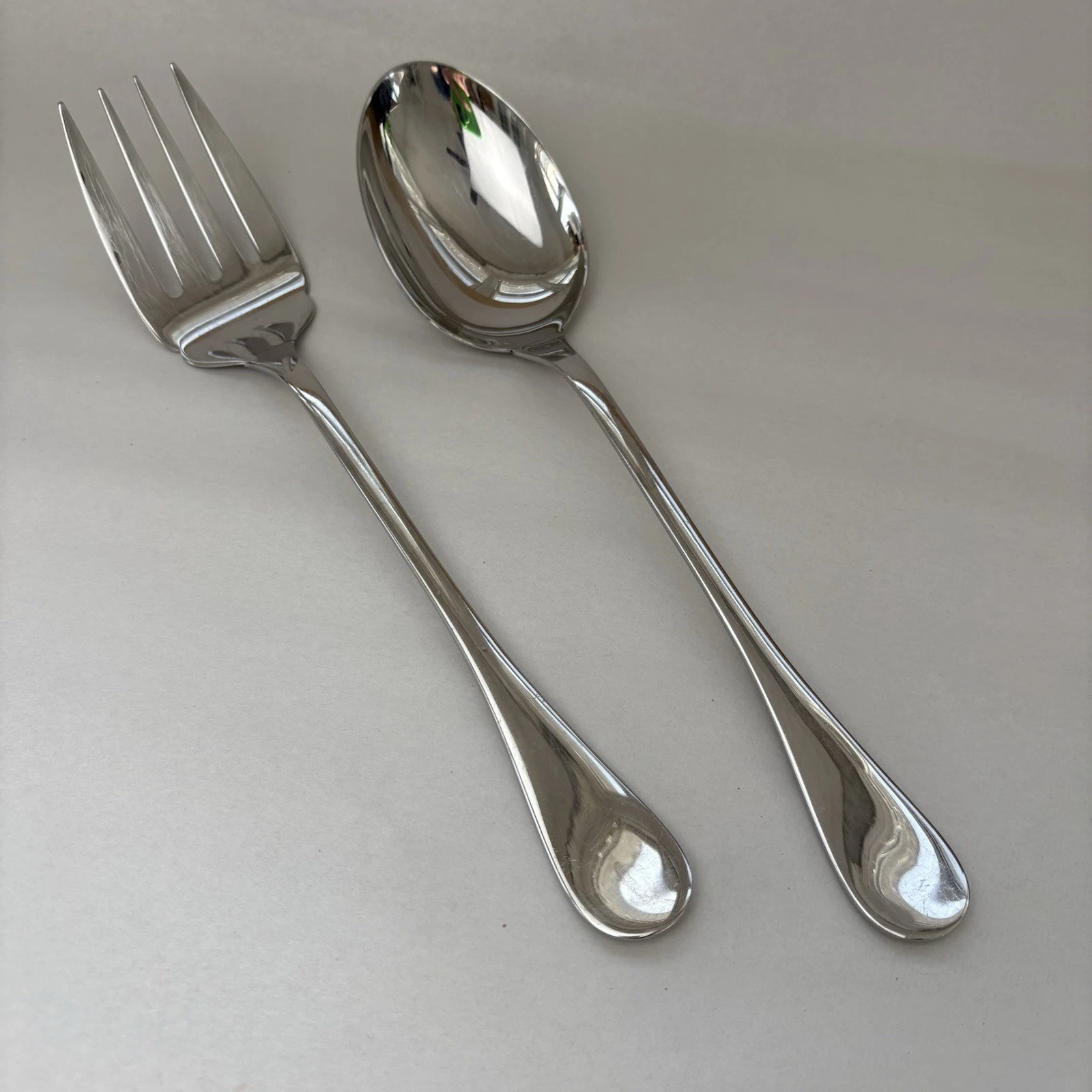 Capricorne France Serving Spoon Fork BERRY Christofle ? Large Salad Set