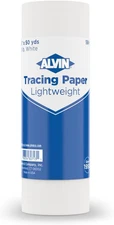 55W-M Lightweight Tracing Paper Roll, White, Suitable with Ink, Charcoal, Felt T