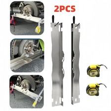 2x Heavy Duty Wheel Alignment Tool Plates Upgrade Stainless Steel Wheel Silver
