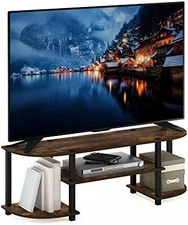 Furinno Turn-S-Tube Wide TV Entertainment Center, Amber Pine/Black