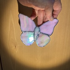 Handmade By Me Stained Glass Copper Foil Tiffany Style Butterfly 11x10cm
