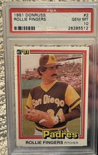 1981 DONRUSS #2 ROLLIE FINGERS PADRES HOF PSA 10
