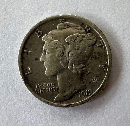 1919 MERCURY DIME VERY FINE condition - see pics