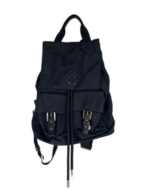 Tory Burch Womens Black Adjustable Strap Outer Pockets Travel Backpack Small