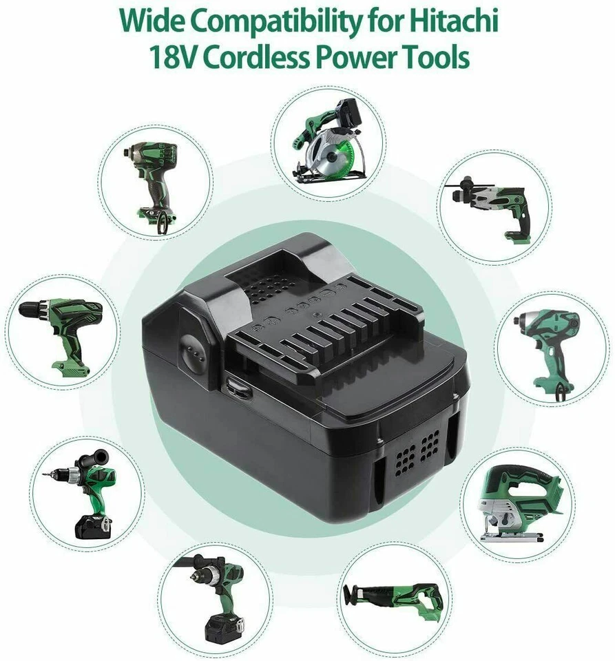 For Hitachi & Hikoki 18V 5.0Ah Li-ion Battery BSL1850 BSL1840 BSL1830 BSL1815S - image 3 of 4