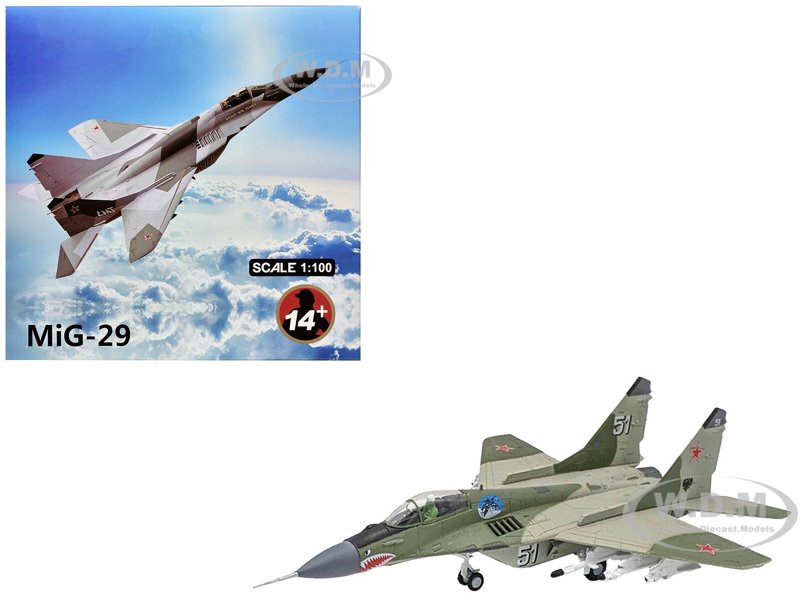 MIKOYAN-GUREVICH MIG-29 AIRCRAFT RUSSIAN AIR FORCE 1100 DIECAST MODEL FS011A 9490₽