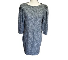 Leith Sweater Dress Size Medium Gray Space Dyed Puff Sleeve Marled Mini NWT