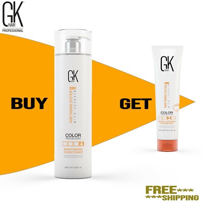 GK HAIR Women Men Moisturizing Conditioner Free Shampoo Color Treated 33.8 fl oz