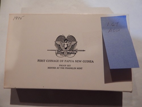1975 PAPUA NEW GUINEA - OFFICIAL PROOF SET 2 SILVER CROWNS & COA 1.67 OZT ASW - Picture 4 of 4