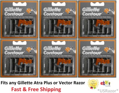 30 Gillette Contour Plus Blade Cartridge Refills Fit Atra Schick Slim Twin Razor