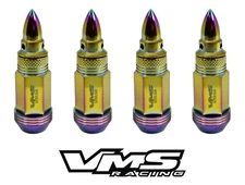 20 NEO CHROME VMS RACING SPIKE SPIKED 12X1.5 ALUMINUM WHEEL RIM LUG NUTS