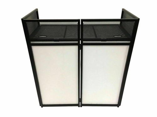 DJ Event Facade White/Black Scrim Metal Frame Booth + 20" x 40" Flat Table Top - Picture 5 of 10