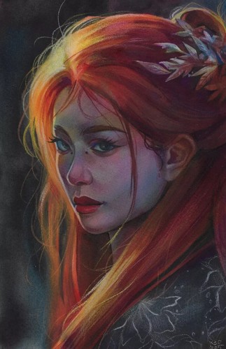 schöne nackte Frau mit langen Haaren Originalgemälde 30 x 40 cm Pastell Realism - Picture 2 of 19