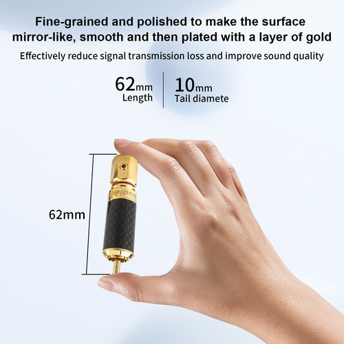 4pz Spina Senza Saldatura Placcata Oro Cavo Interconnessione Audio HiFi Connettore RCA - Foto 10 di 11