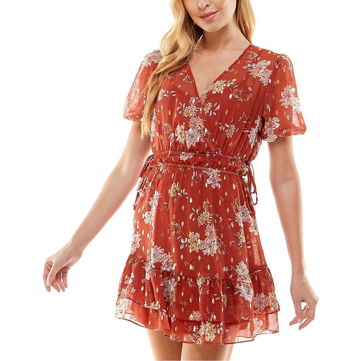 Женское коричневое вечернее платье-футляр с металлическим принтом City Studio Juniors XL BHFO 6340