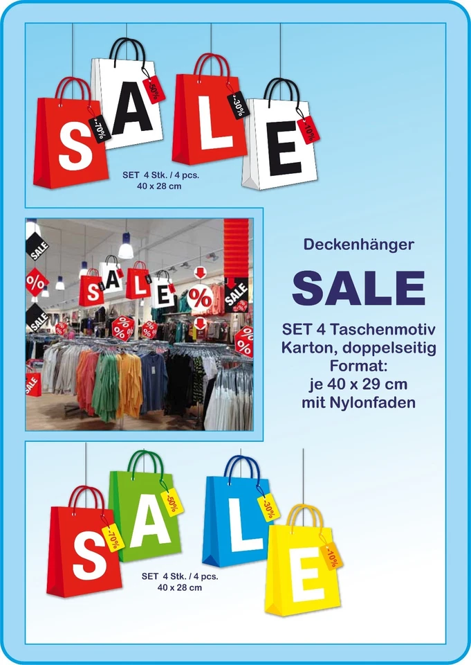 Deckenhänger, SALE, Promotion, Reduziert, WSV, SSV, Display, Mobile, Abverkauf