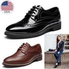 Women's Brogue Oxfords Lace Up Business Formal Wingtip Brogue Dress Shoes US