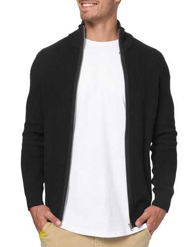 Indicode Herren Strickjacke Dodson-Pullover Zipper Stehkragen Grobstrick Pulli - Bild 28 von 31