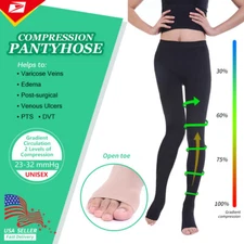 Women Men Compression Pantyhose Support Stockings Flight Travel Relief Varicose