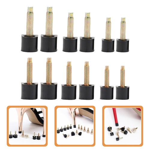 6 Pairs heel tips replacement caps Shoe Heel Repair Stiletto Miss Block Heel - Picture 5 of 12