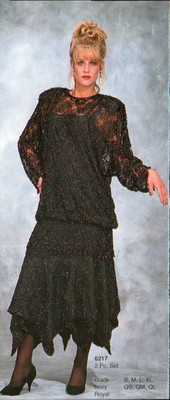 Jasdee Vintage Skirt Set Tunic Blouse HandWork Beading & Sequins On Lace 6217