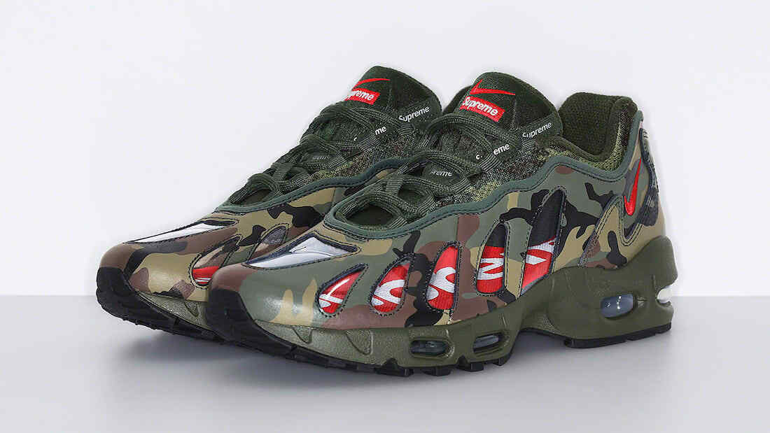 CV7652-300 Nike Air Max 96 Supreme Camo Dark Army Speed Red CV7652-300 Nike Air Max 96 Supreme Camo Dark Army Speed Red