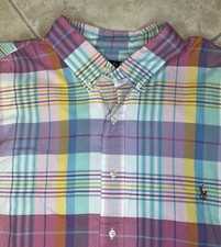 Polo Ralph Lauren Mens 4XB Classic Fit Oxford Shirt Plaid w/ Pony 138 NWT