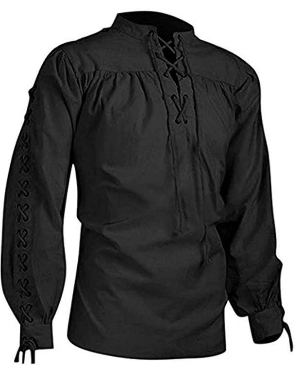 Blusa Victoriana Medieval con Volantes Top Camisas Reino Unido Para Hombre Steampunk De Colección Gótica