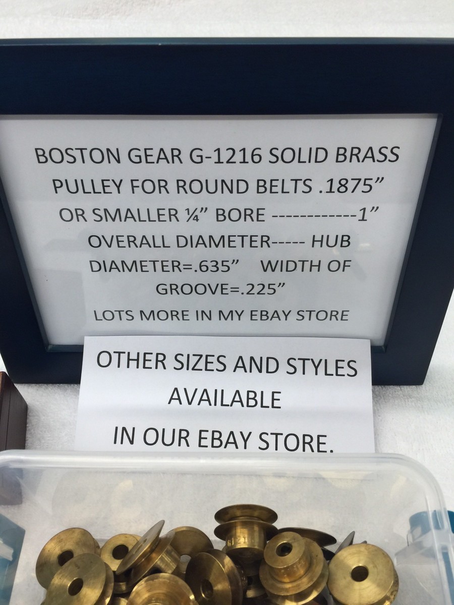 Puleggia In Ottone Massiccio Boston Gear G1216 Per Tornio Da Orologiaio, Cintura Motore 3/16