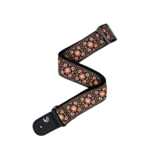 D'Addario Eco-Comfort Jacquard Woven Guitar Strap, Orange & Black