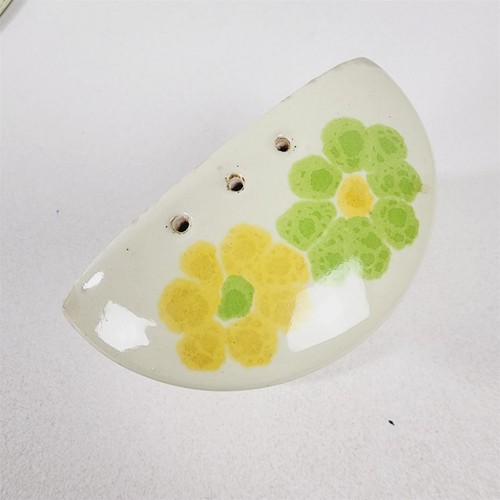 Platos florales y salero vintage franciscanos de loza picnic verde amarillo - Imagen 8 de 14