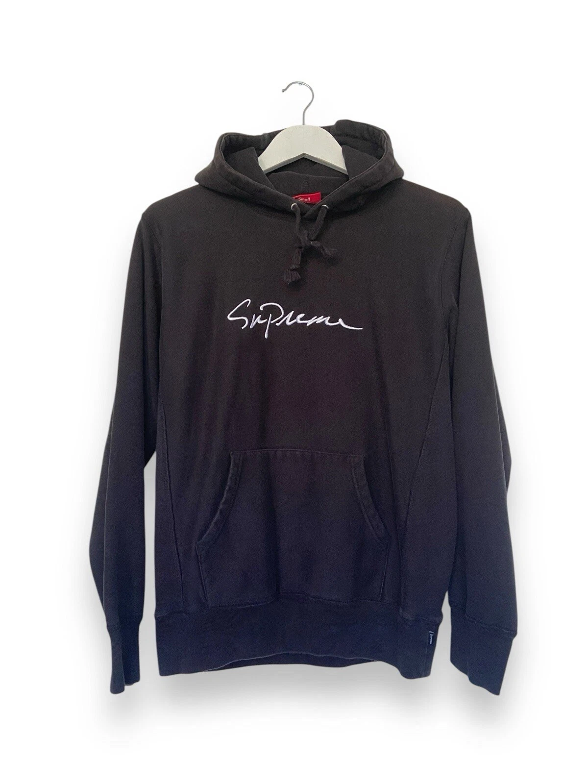 SUPREME Classic Script Hoodie 2018 Small Made in Canada Black Authentic