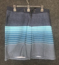 HURLEY Trunks Size 36 Hurley Board Shorts Swim Shorts Phantom Blue Gray Stripe