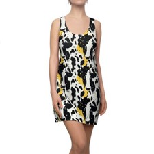Women's Racerback Dress All Over Print Cowprint Cow Farm Animal Art Southern