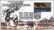 AO-4522-2, 2011, Battle of Fort Sumter, FDC, Add-on Cachet, Pictorial, Civil War