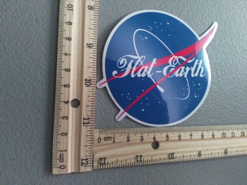 New Blue Flat Earth Space Big Red Parody Logo Vinyl Decal Sticker Car Truck Meme - Picture 3 of 12