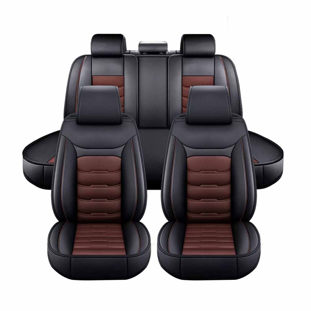 For Toyota Car Seat Cover Full Set 5-Seats Leather Front+Rear Protectors Cushion