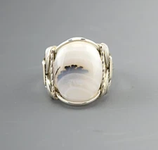 Sterling Silver Montana Agate Wire Wrapped Ring