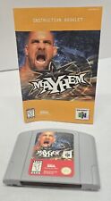 WCW Mayhem (Nintendo 64, 1999) Authentic Cartridge w/ Manual Tested & Works