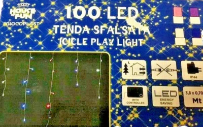 Rideau décalé LED rose bleu blanc 100 lumières de Noël décorations de Noël 3,... - Photo 1/4