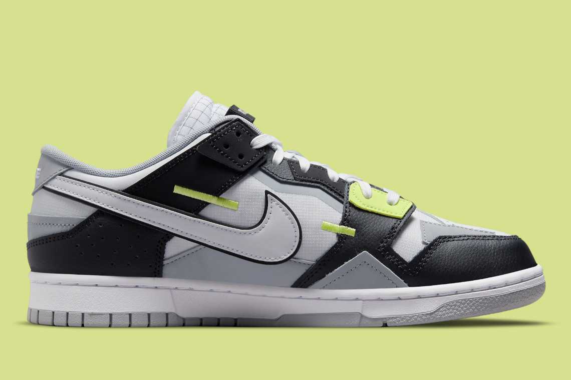 Nike Dunk Low Scrap Black White Light Lemon Twist DC9723-001 Nike Dunk Low Scrap Black White Light Lemon Twist DC9723-001