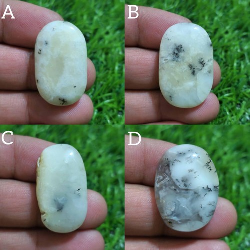 AAA+ Design Dendrite Opal Cabochon Oval Shape Loose Gemstone For Making Jewelry - Picture 7 of 13