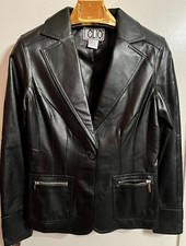 New Clio Women's Leather Black Jacket Size 8