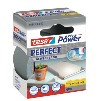 Gewebeband grau extra Power  Perfect B3,8cm x L2,75m Klebeband tesa 