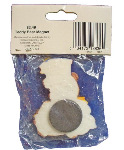 Gibson MAGNET Natale Vintage TEDDY BEAR DRUM Major Frigorifero NUOVO COME NUOVO - Foto 4 di 4