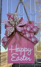 "Happy Easter" Large Wooden Door Sign, Wreath Door Hanger , Farmhouse