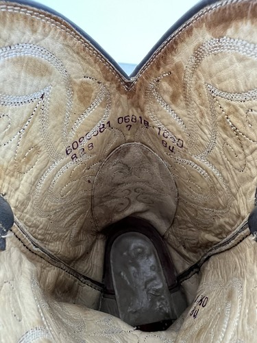 Dan Post Burgundy Red Toe Gray Shaft Western Men's Cowboy Boots Size 10.5D - Picture 9 of 12