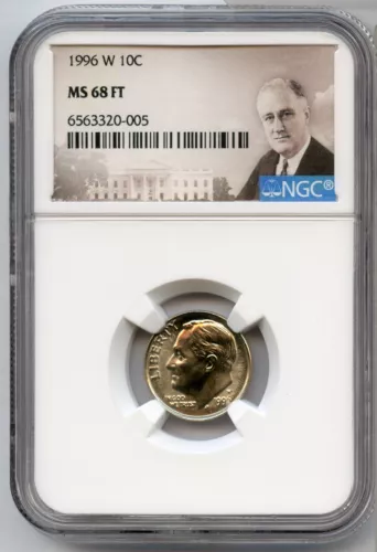 1996-W Roosevelt Dime NGC MS68 FT Coin Certified Graded 10c West Point - JP390