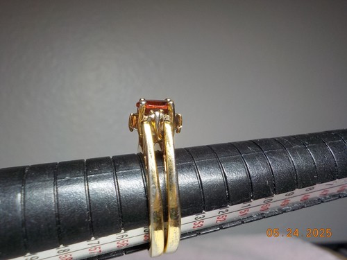 VINTAGE LIND SIGNED REVERSIBLE 14 KT HGE RING SIZE 7 RED GARNET/CL STONES - Picture 5 of 16