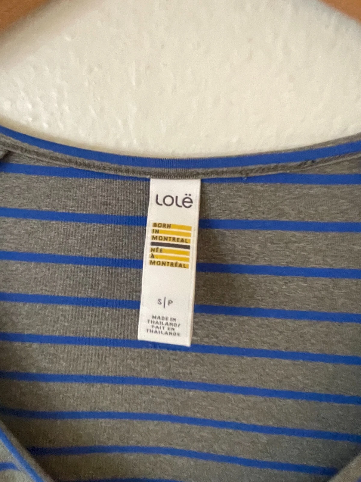 lole energic athletic stripe moisture wicking short sleeve 